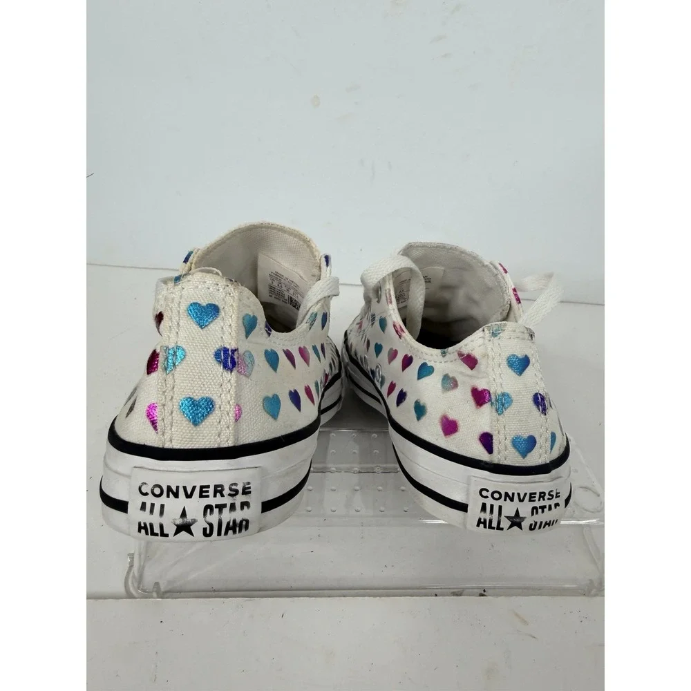 Converse All Star Youth Sz 3 Chuck Taylor Black Multicolor Hearts High Top Shoes